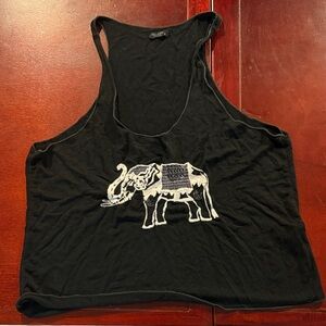 Brandy Melville Black Tank with Elephant Design